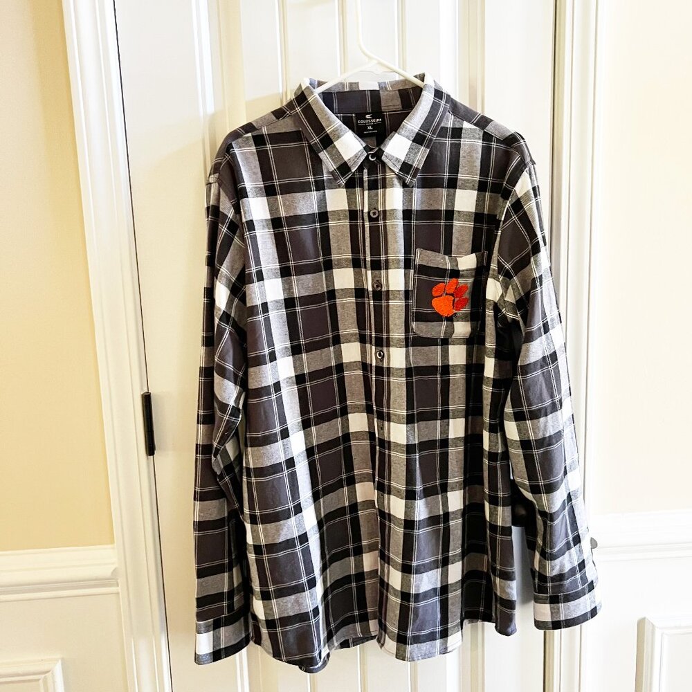 Colosseum Men’s Clemson Long Sleeve Flannel Shirt – Size: XL
